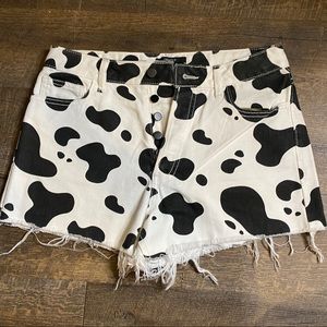 Cow print shorts